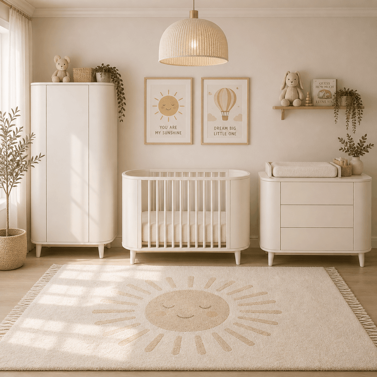 Cuddle Cove in White Nursery Set